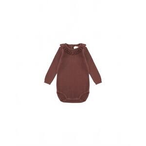 NEW RYLEE + CRU kids ruffle collar bodysuit in burgundy